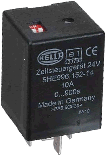 996152141 Hella Amp 24 Volt 10 Amp Time Delay Relay Adjustable 0-900 Seconds.
