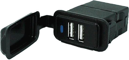 Dual USB Charging Port 12/24 Volt Input 5 Volt Output 2.4A 